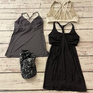 Lululemon Sports Bras Tops & Hat Women's Size 8 Lot of 4 Activewear Yoga Running